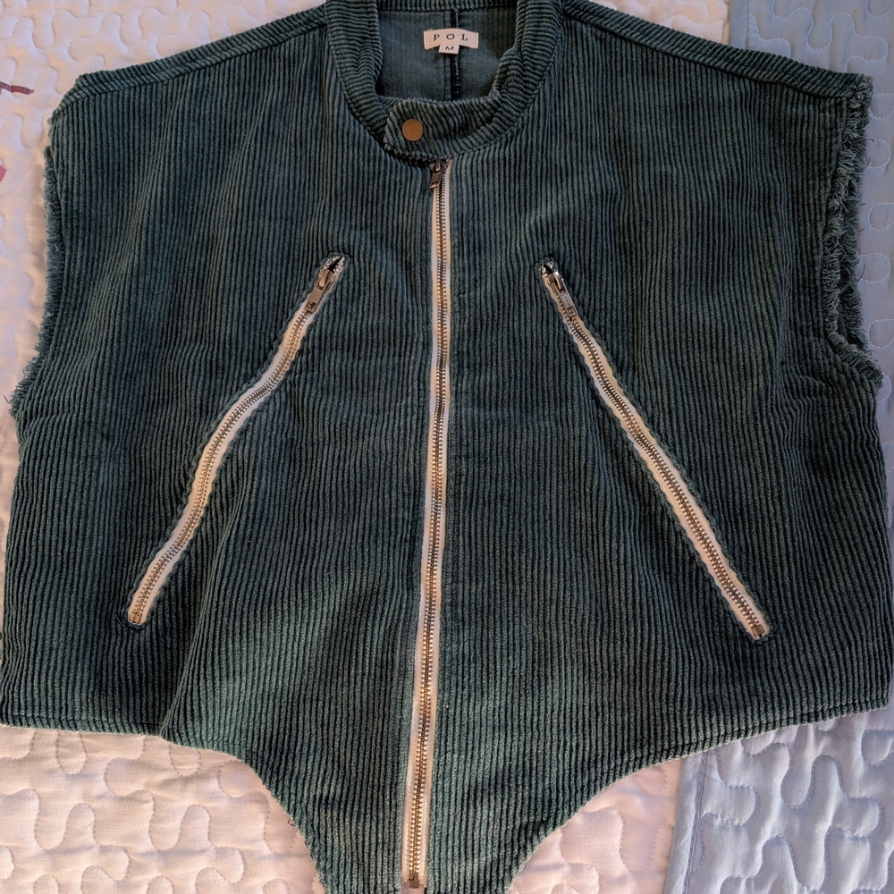 POL Green Corduroy Vest